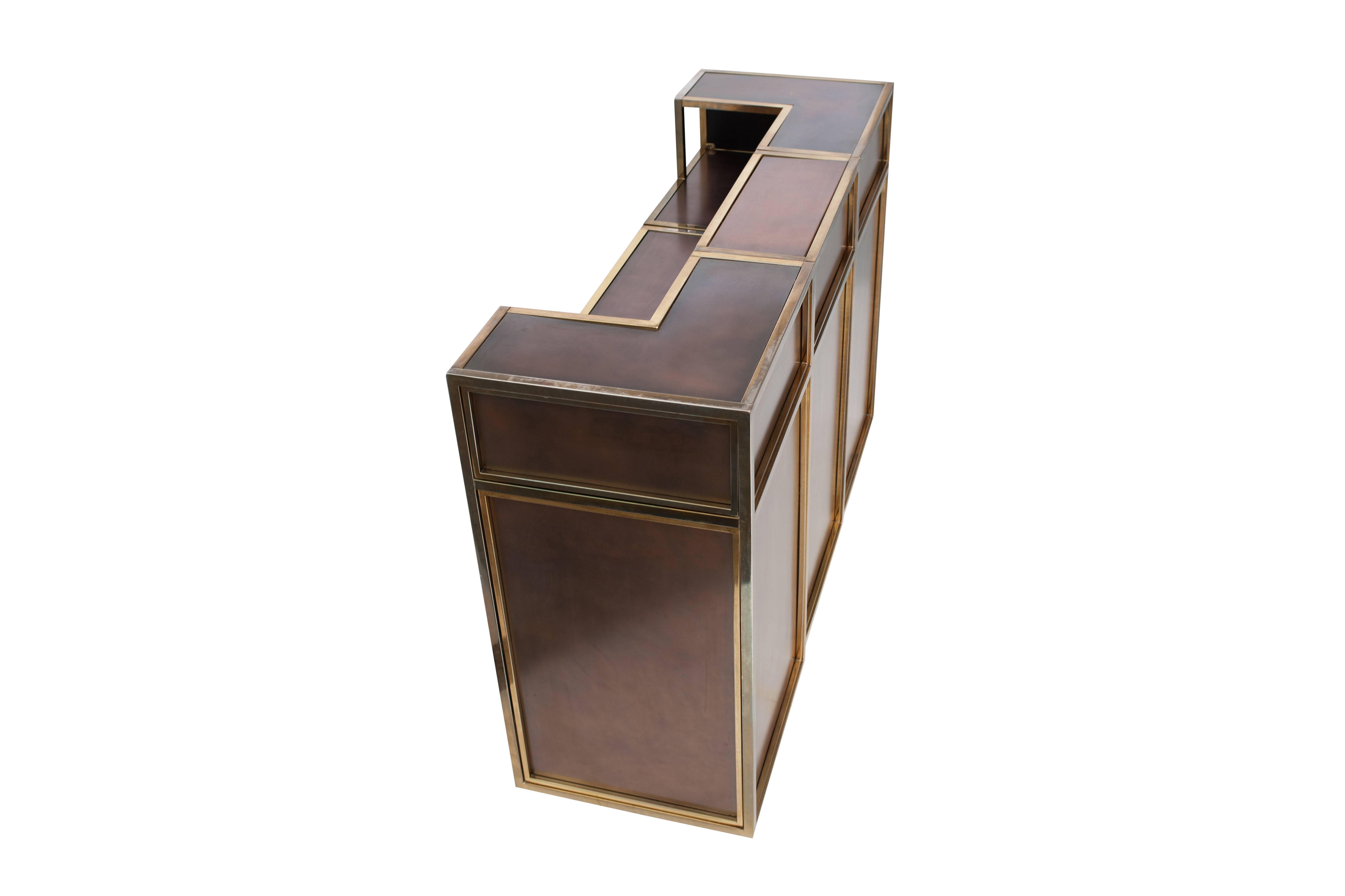 Maison Jansen Copper and Brass Bar Counter 1