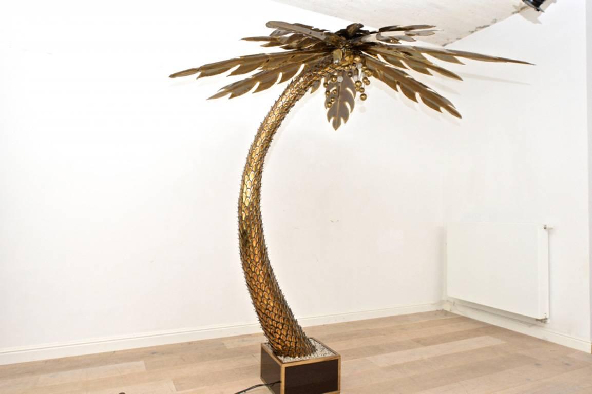 French Large Maison Jansen Palm Tree Floor Lamp