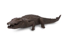 Bronzed Life-Size Crocodile sculpture