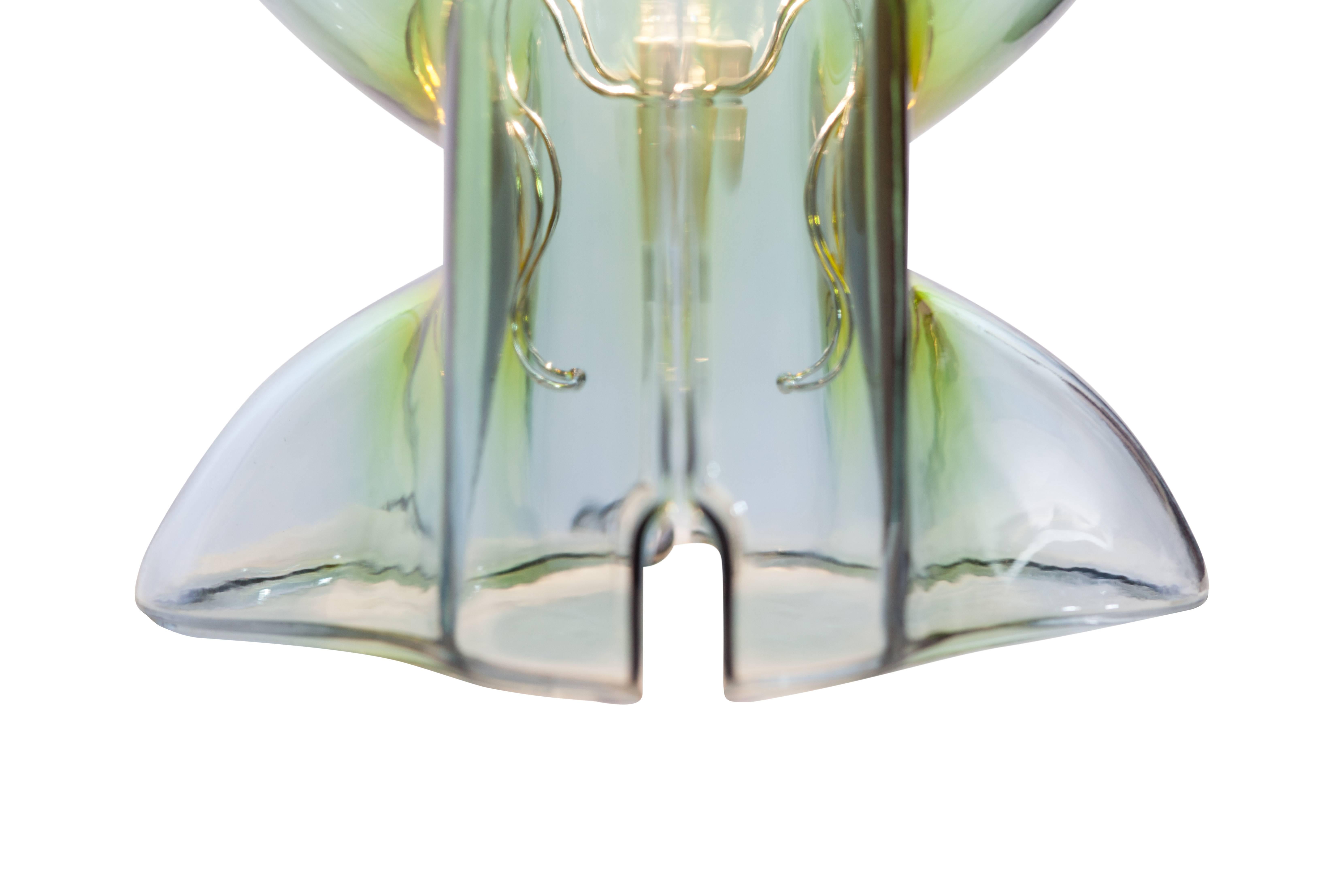 Italian Post-Modern Umberto Riva Medusa Glass Table Lamp