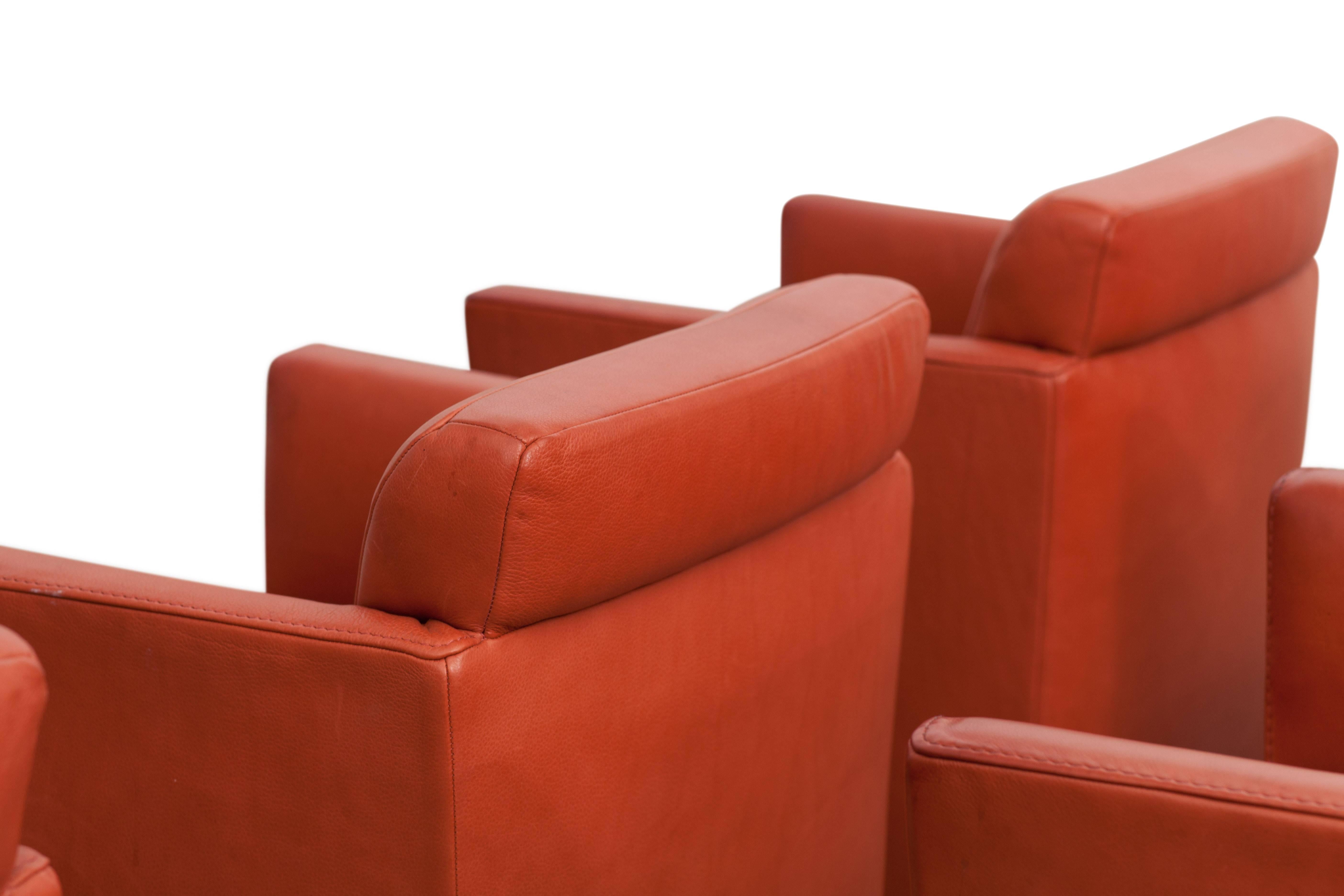 Durlet Red Leather Armchairs 1