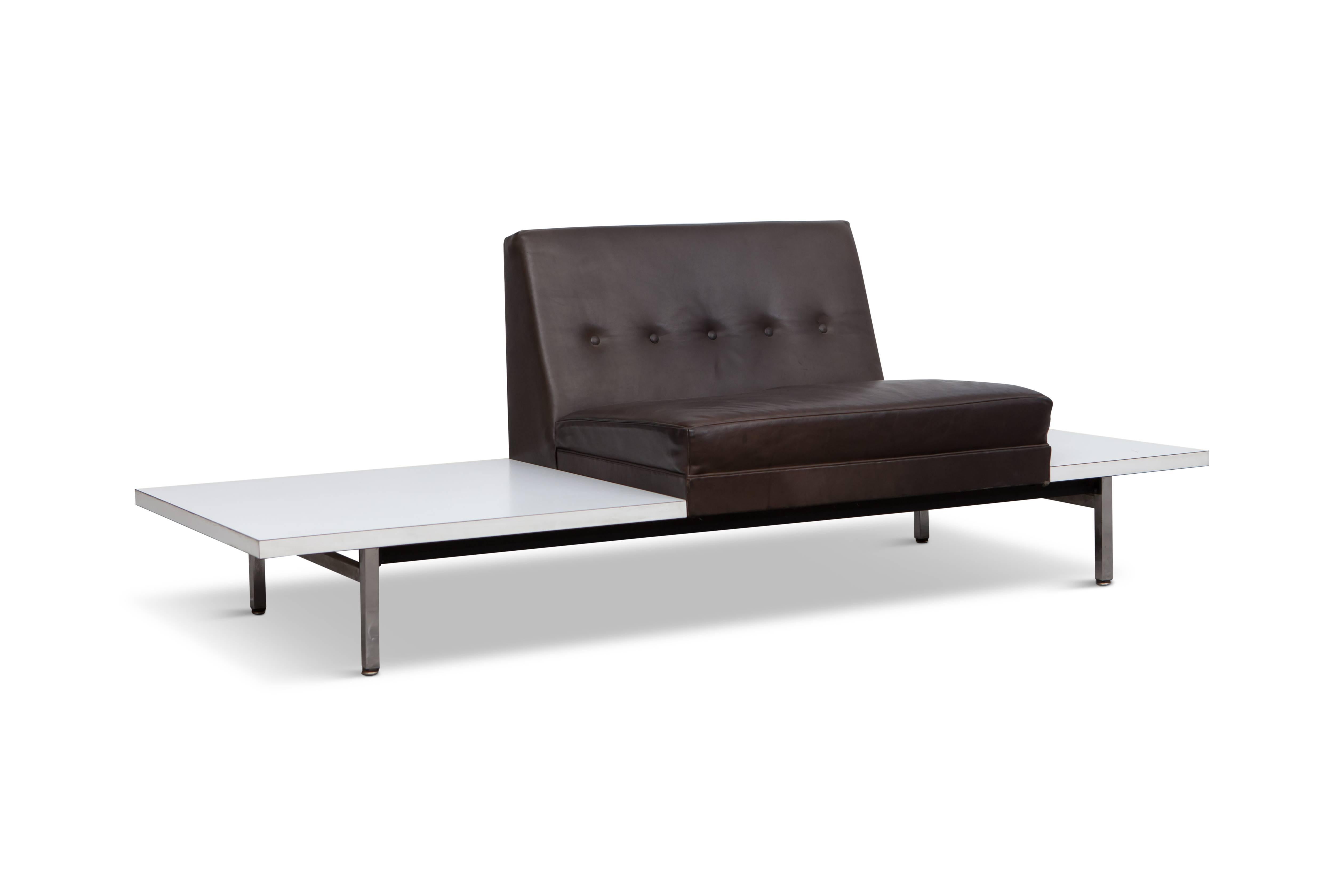 George Nelson Modular Sofa in Dark Leather for Herman Miller 4