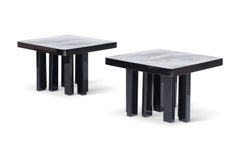 Unique Black Resin Side Tables by Fernand Dresse
