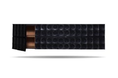 Floating Black Brutalist Credenza by De Coene