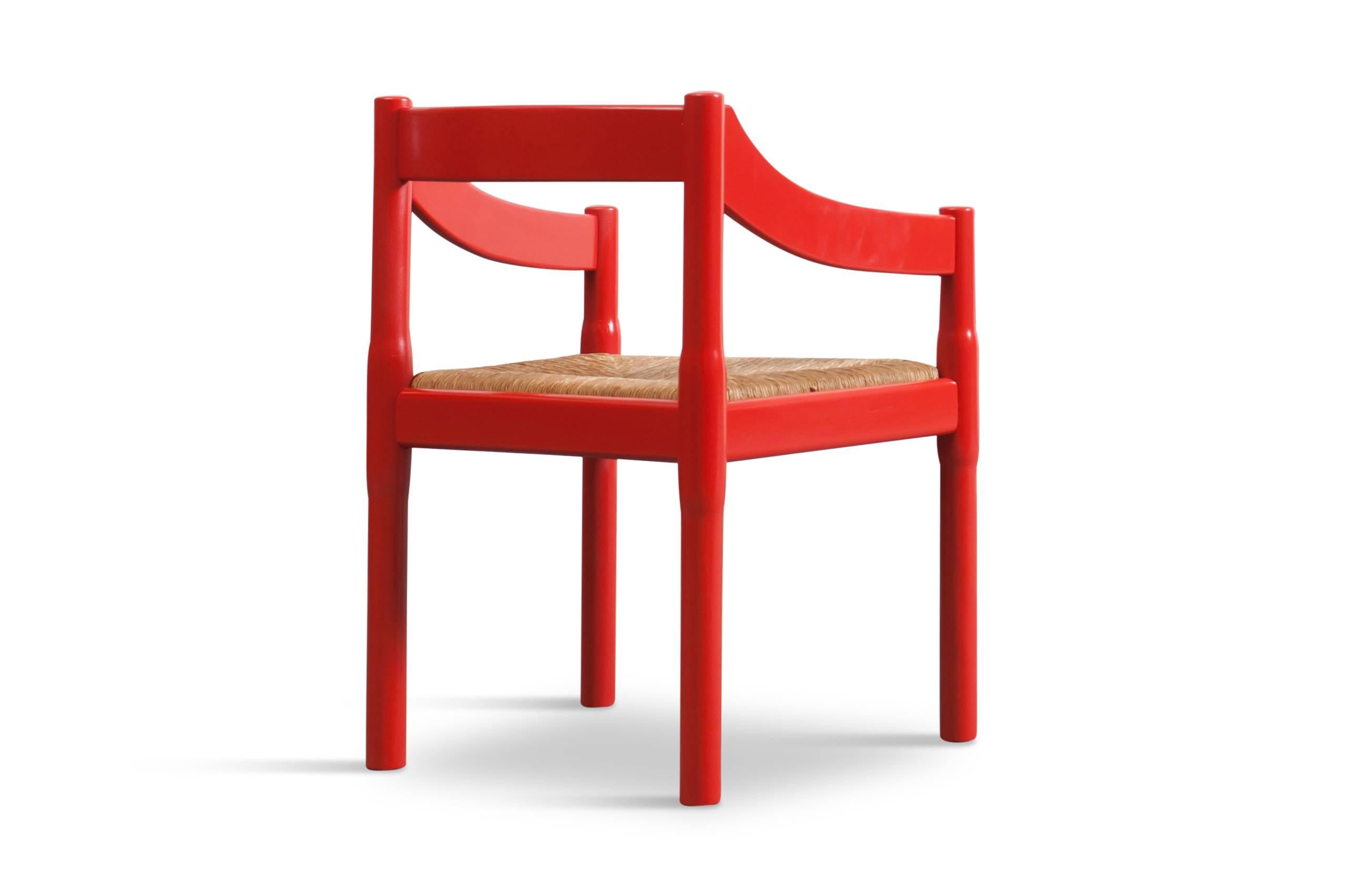 Mid-20th Century Set of eight 'Carimate' chairs by Vico Magistretti 
