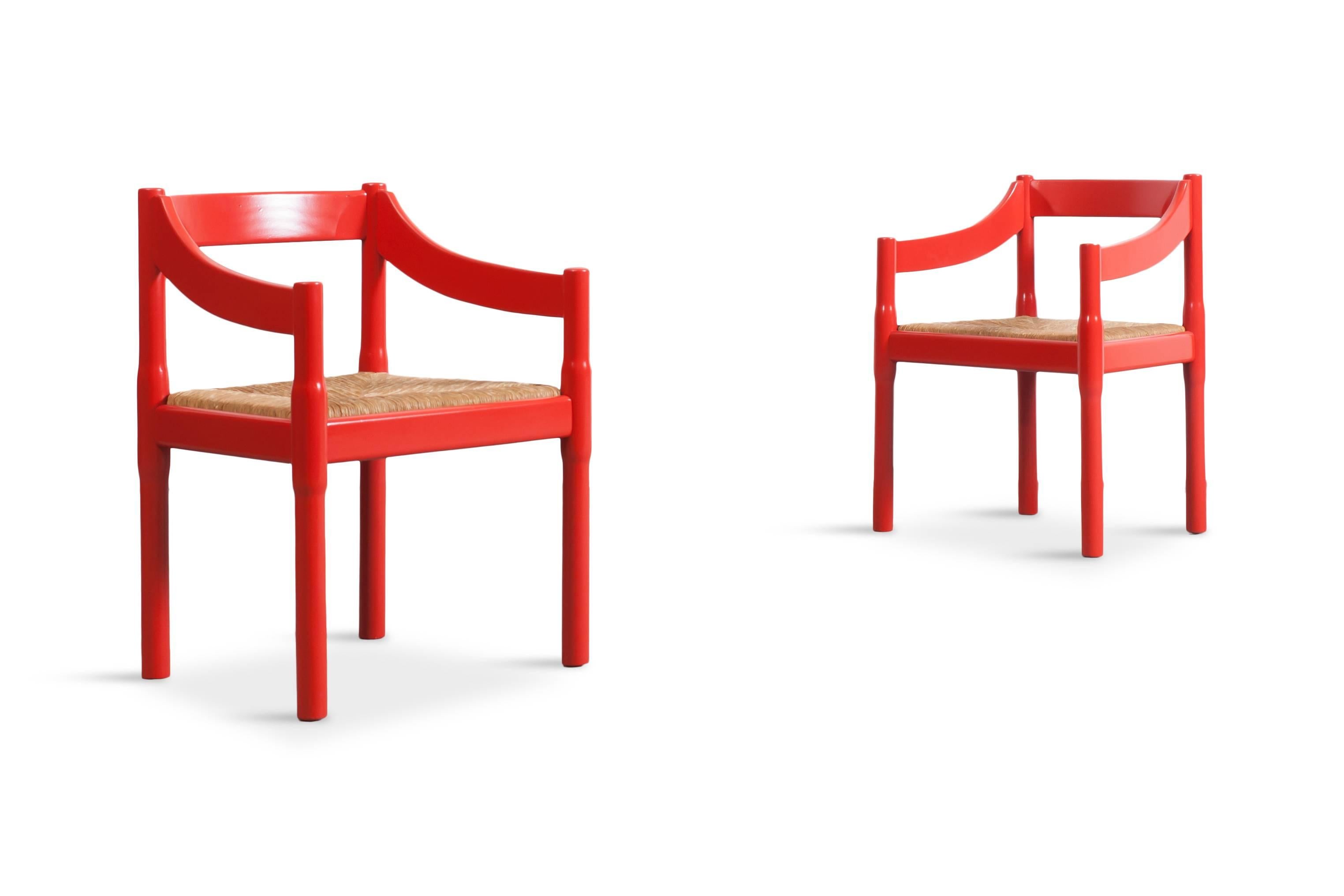 Set of eight 'Carimate' chairs by Vico Magistretti  In Excellent Condition In Antwerp, BE