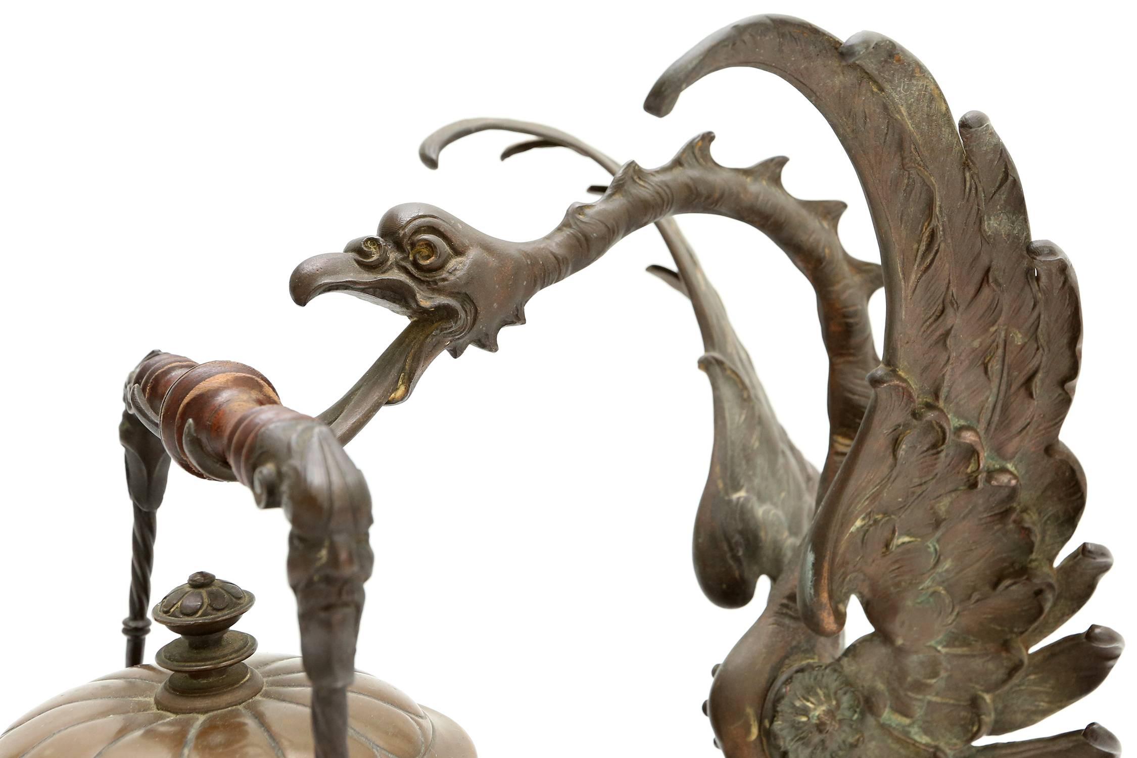 19th Century Bronze Garuda Incense Burner 3