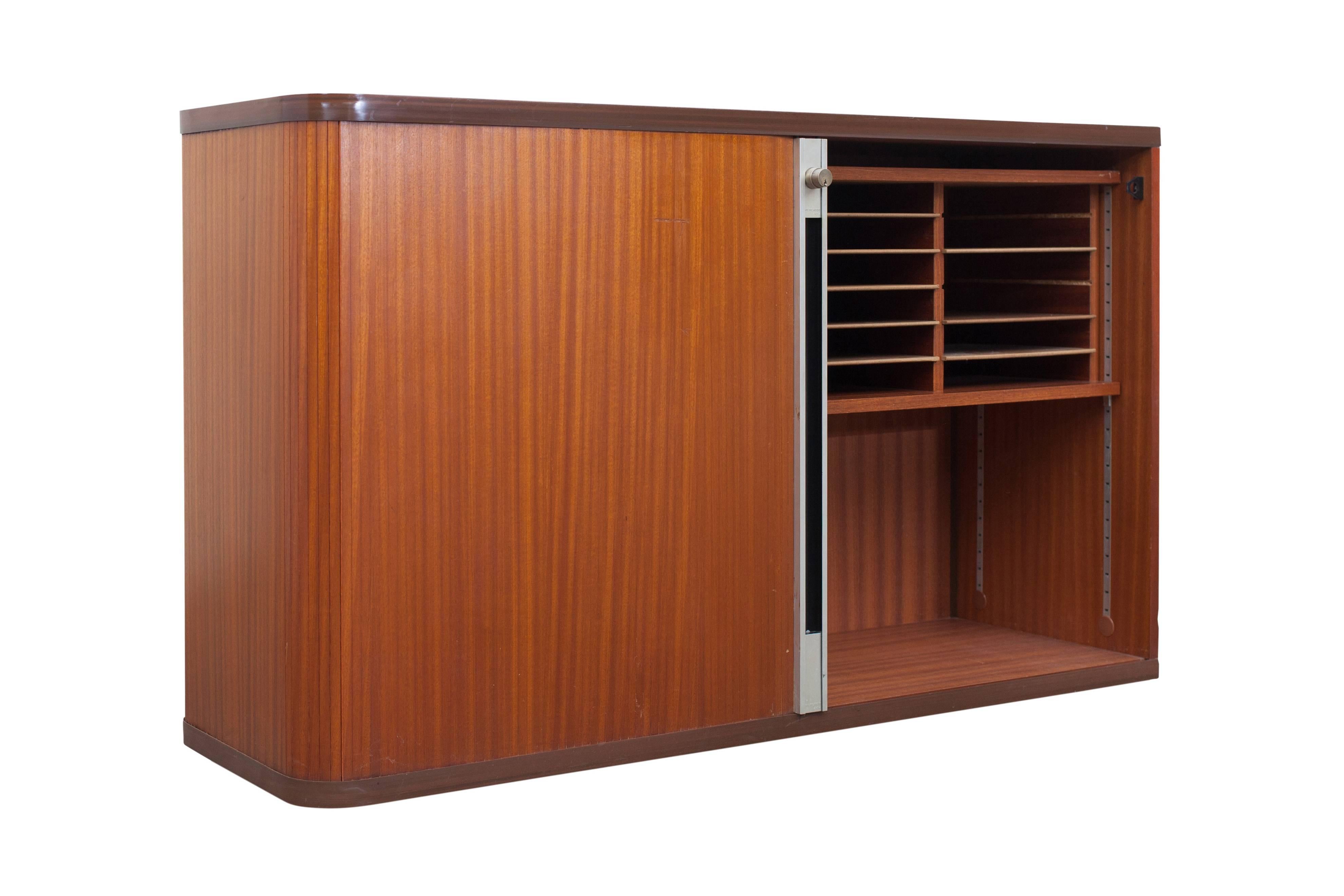 Mid-Century Modern Mid-century modern Teak Office Cabinets with Tambour Doors