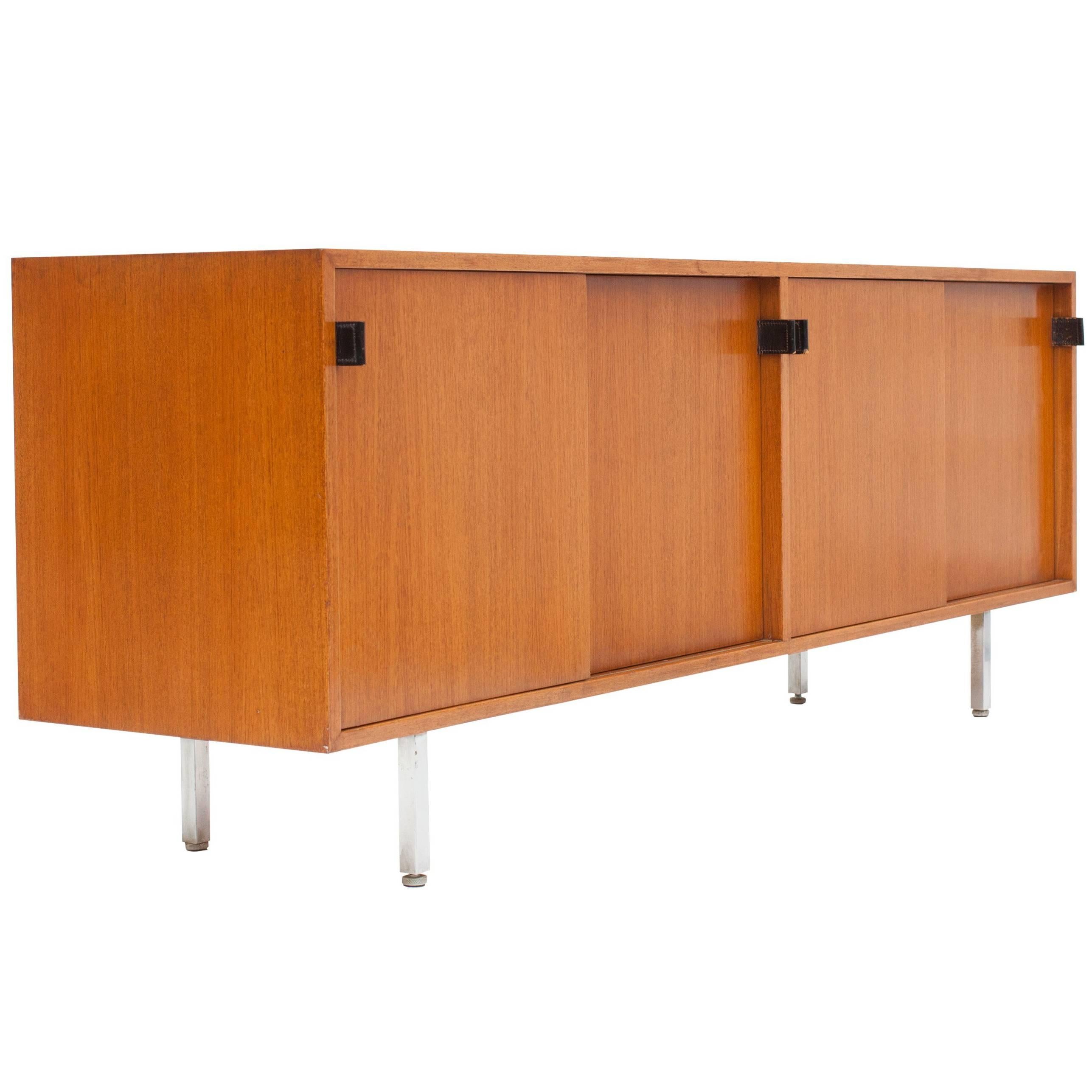American Florence Knoll Credenza in Teak , Manufactured by De Coene, 1950s