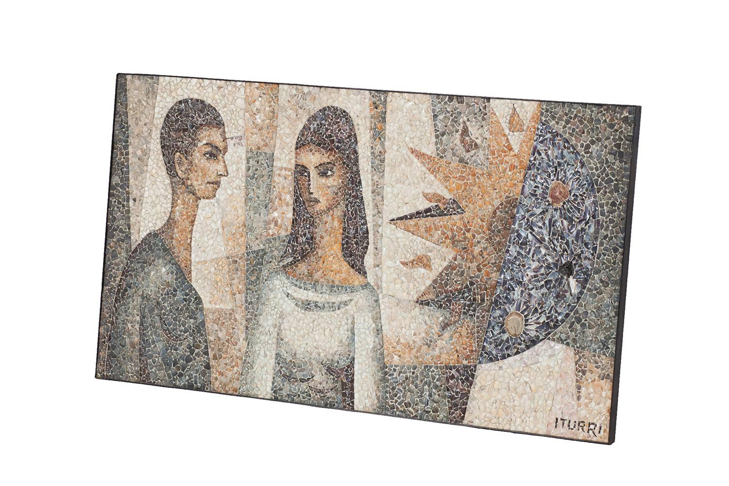 Mid-Century Modern Mosaïc Artwork in Shell by Manuel Iturri