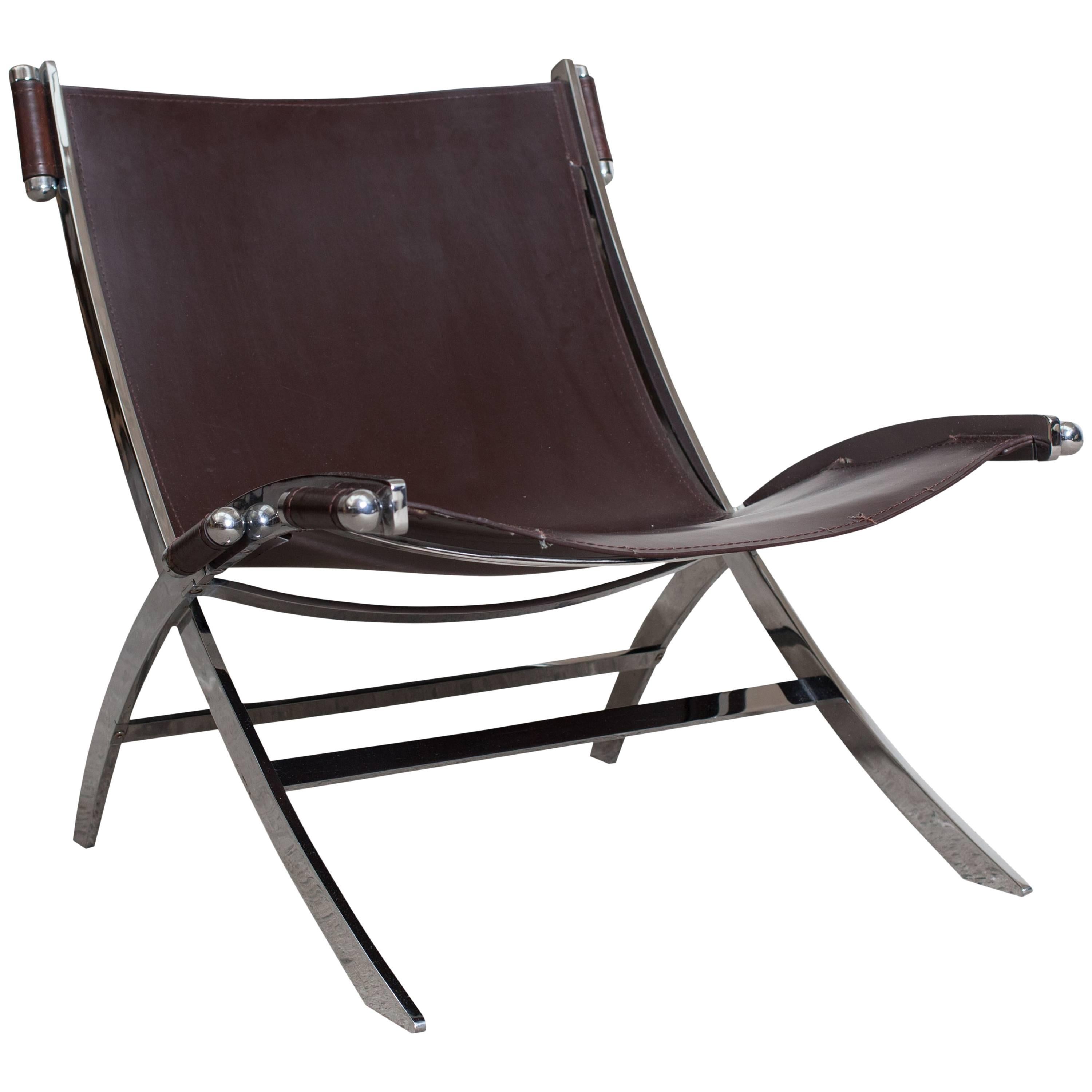Antonio Citterio Lounge Chair in Chrome and Leather In Good Condition In Antwerp, BE
