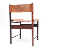 Zalszupin Jacaranda Dining Chairs with Cognac Saddle Leather Seating