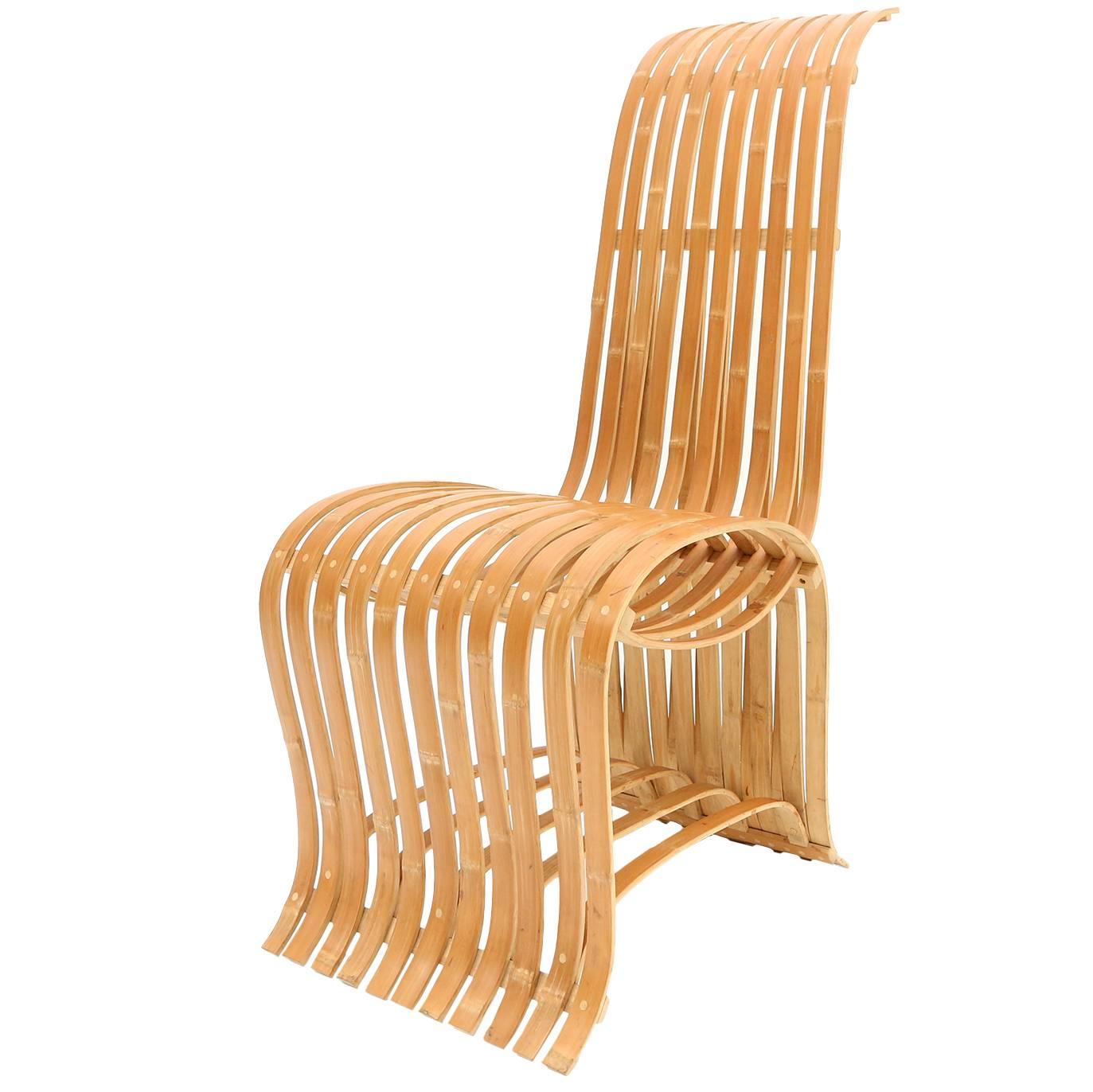 Midcentury Sculptural Bamboo Chair For Sale