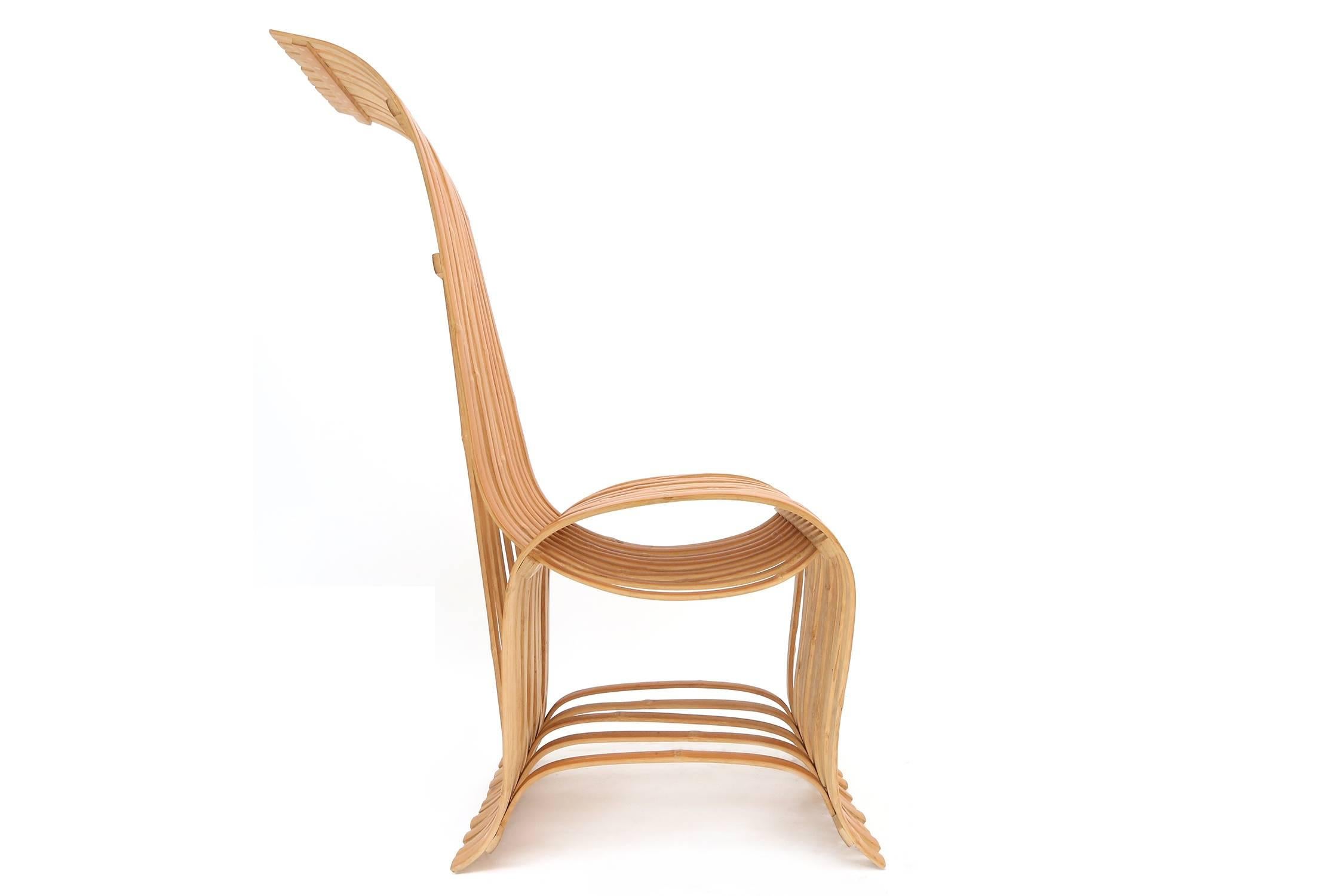 Mid-Century Modern Chaise sculpturale en bambou du milieu du siècle en vente