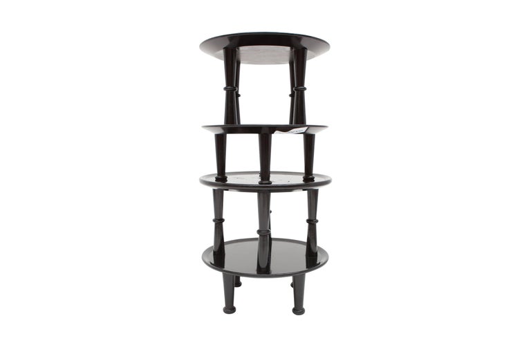 Italian Black Lacquered Side Tables, 1950s For Sale