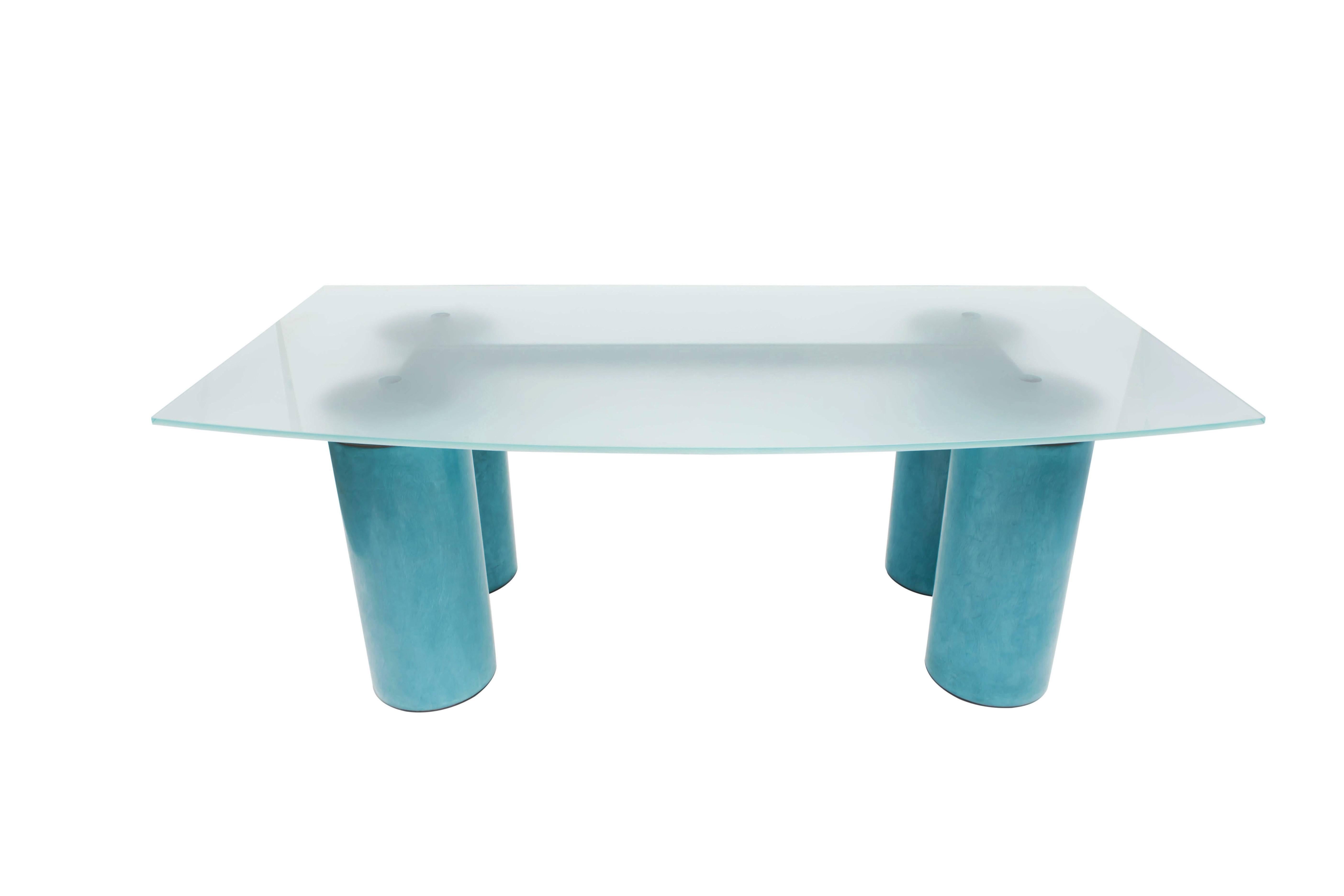 Postmodern memphis style Serenissimo Table Desk by Vignelli for Acerbis (Stahl)