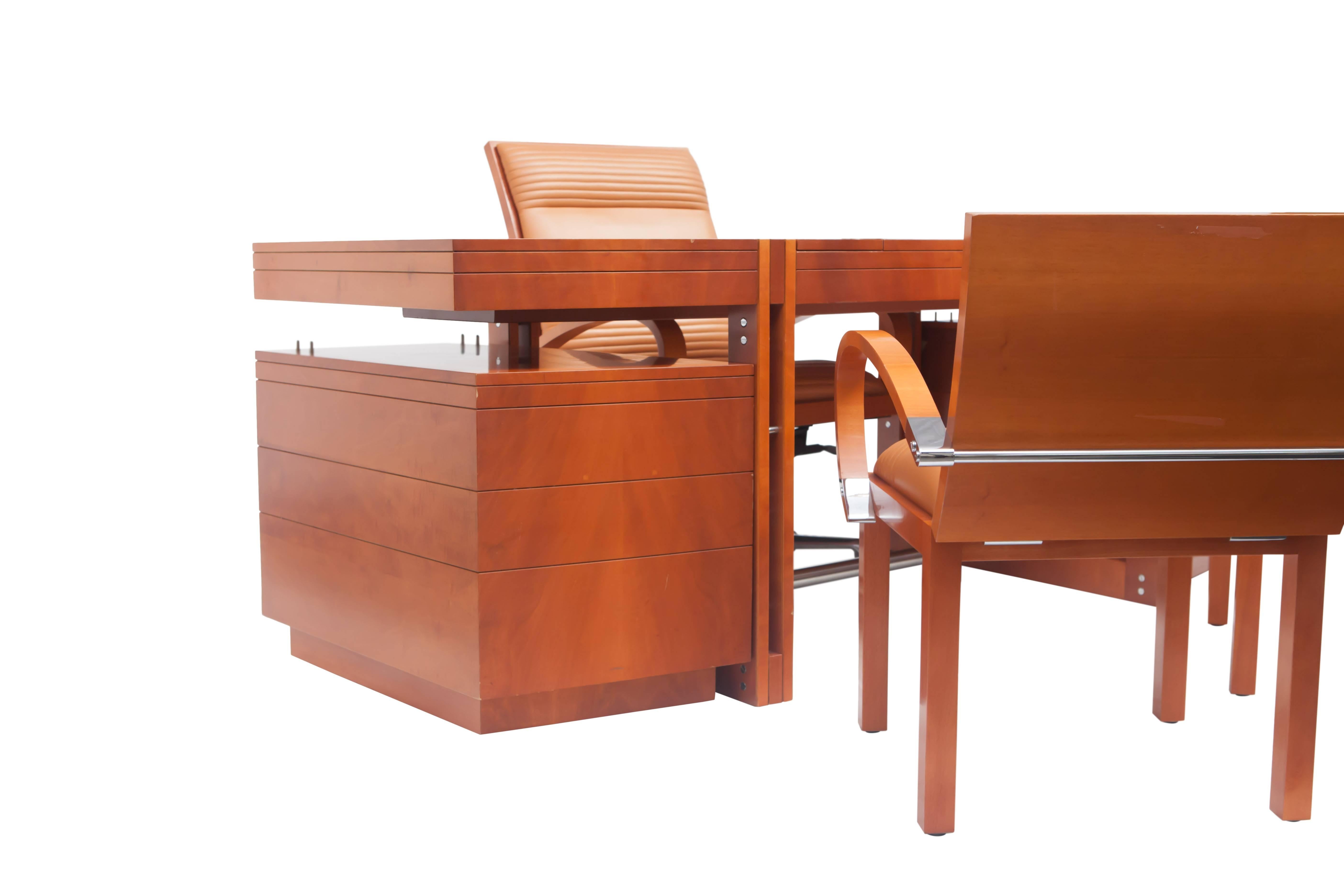 Leather Postmodern Luxury Manager's Desk Chair 'Casablanca' by Jaime Tressera, 1987