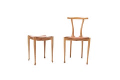Oscar Tusquets 'Gaulino' Oak Chair and Ottoman