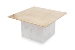 Brass Etched Hollywood Regency Marble Side Table by Jenatzy