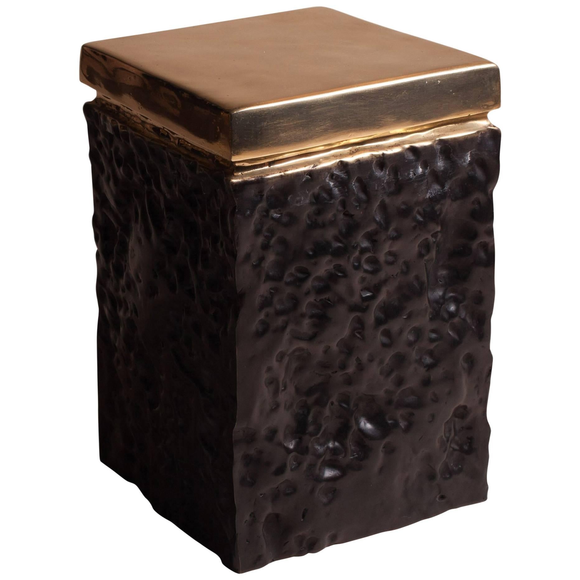 Bronze Hand Casted Side Table or Stool by Studio Goldwood
