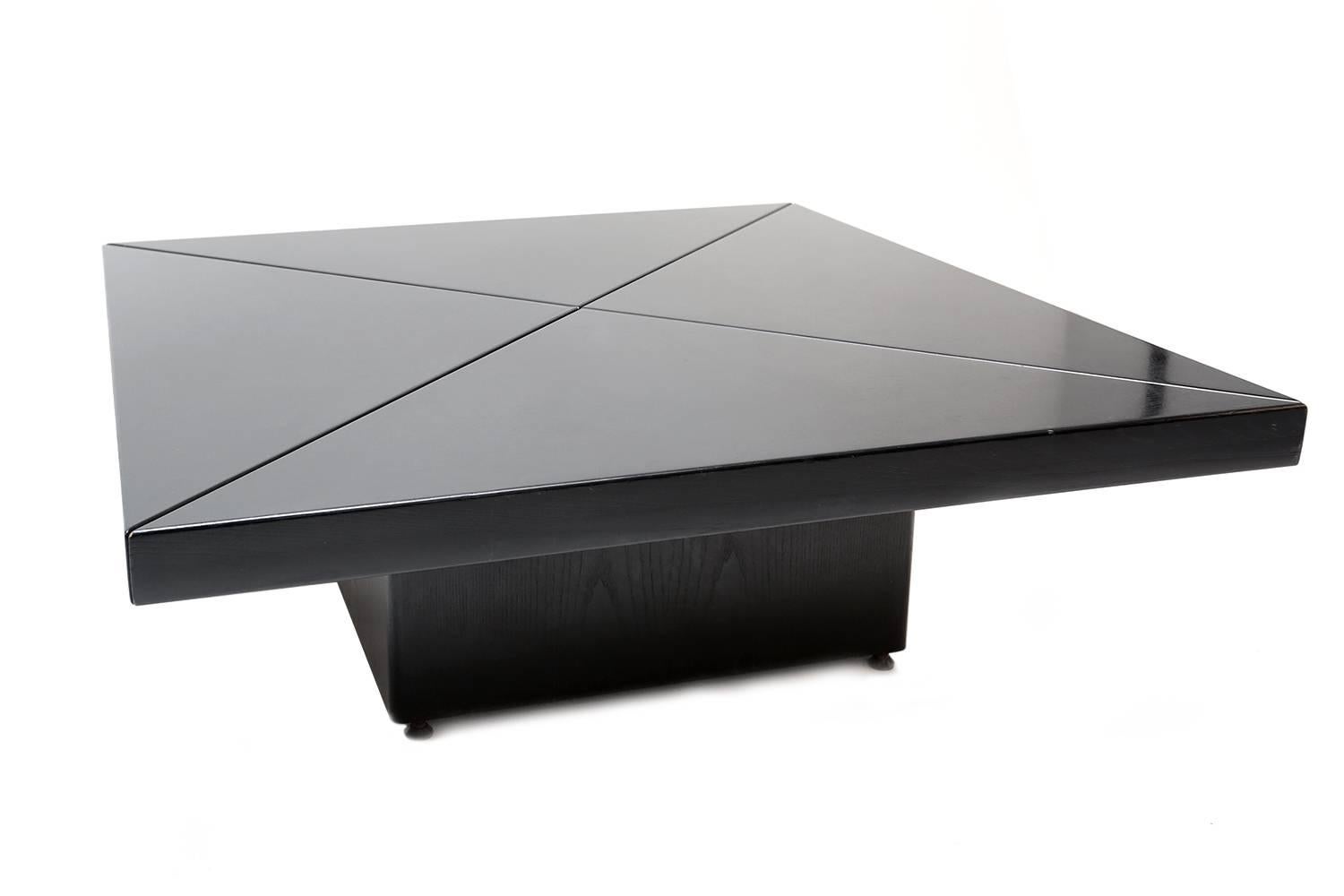 French Italian Glam Sliding Coffee Table by Willy Rizzo, 1970s For Sale