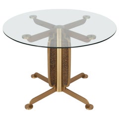 Hollywood Regency Brass Dining Table by Luciano Frigerio