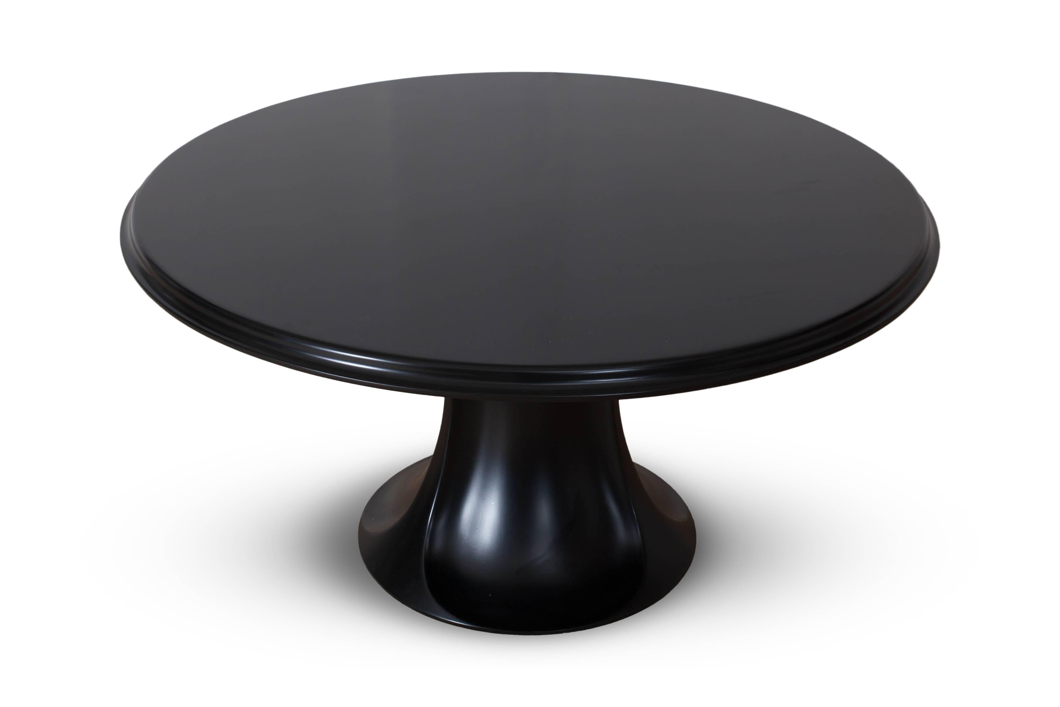 Mid-Century Modern Black 'Boccio' Table and Chairs by Pierluigi Spadolini, 1971 In Good Condition In Antwerp, BE