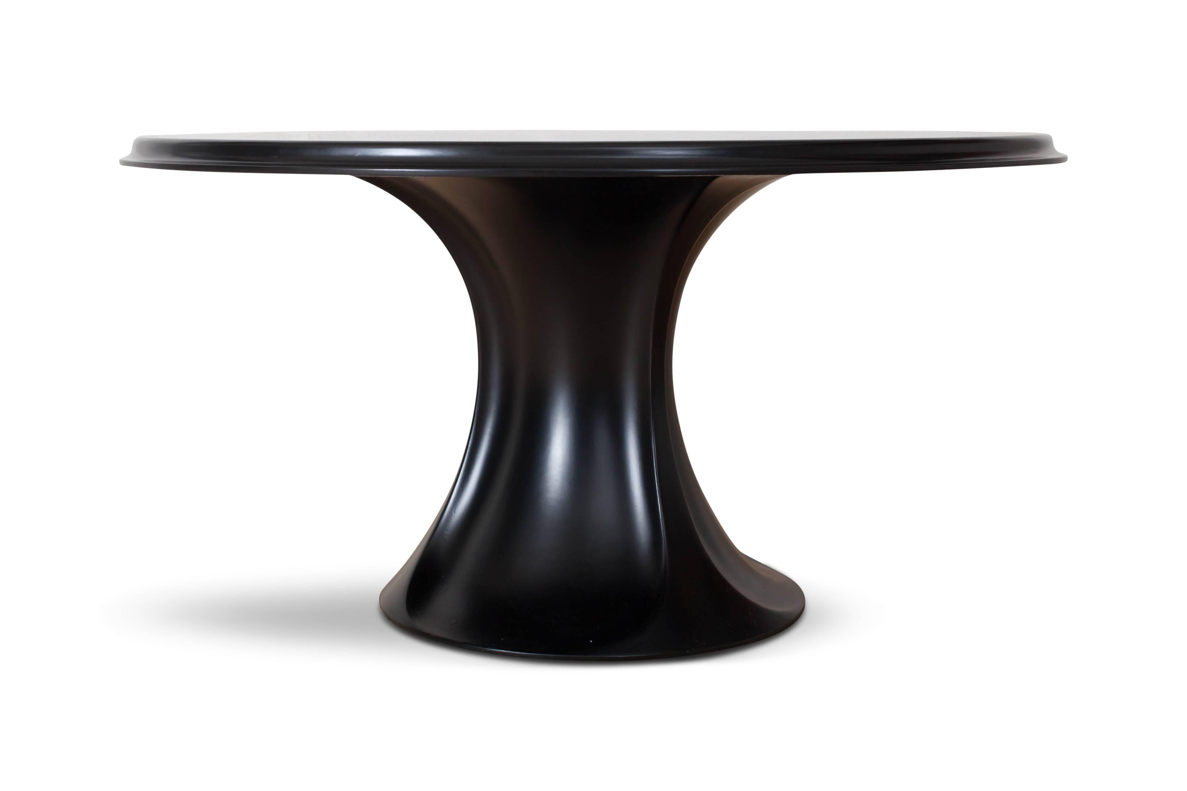Plastic Mid-Century Modern Black 'Boccio' Table and Chairs by Pierluigi Spadolini, 1971