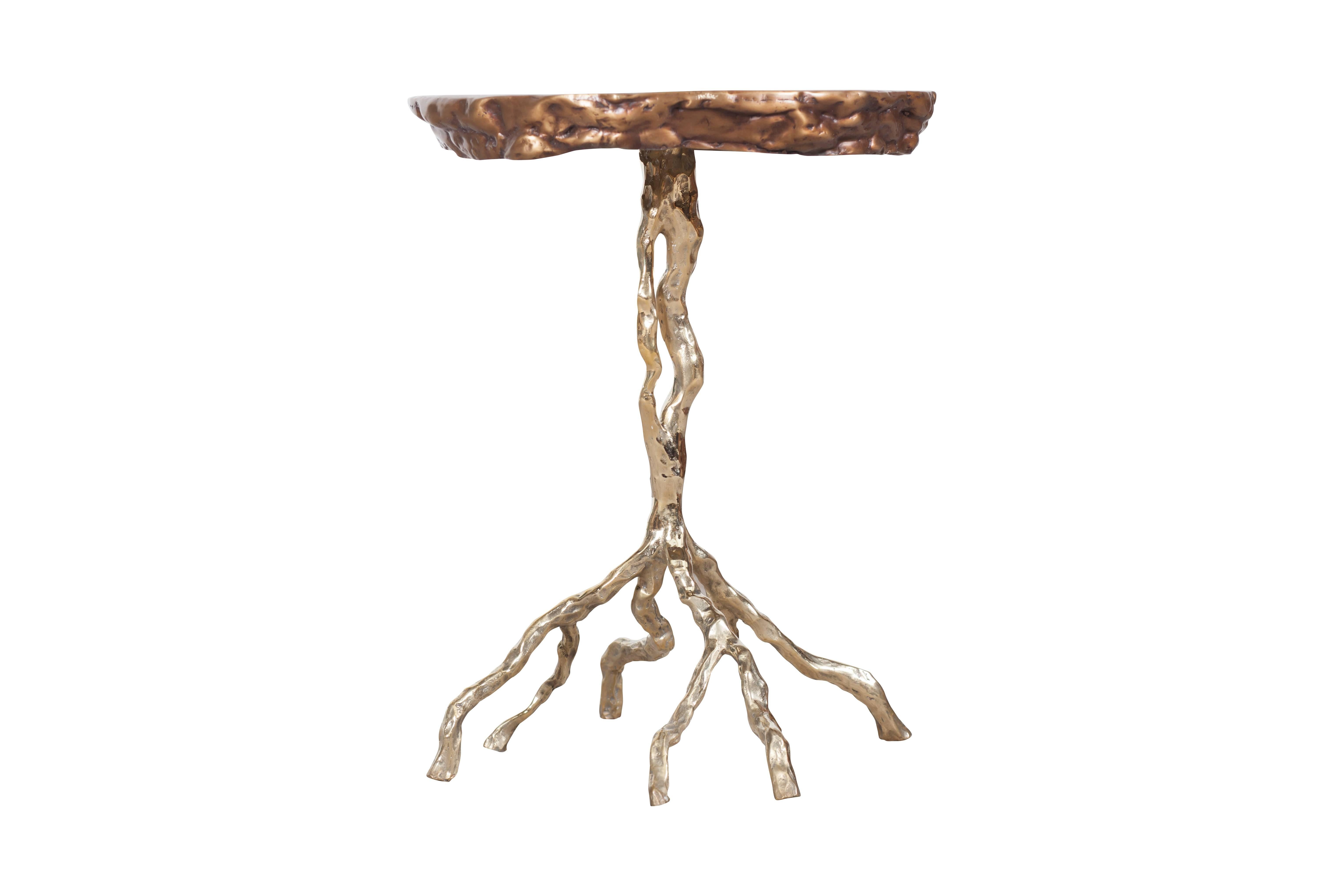 Belgian Hollywood Regency Bronze Side Table by Studio Goldwood