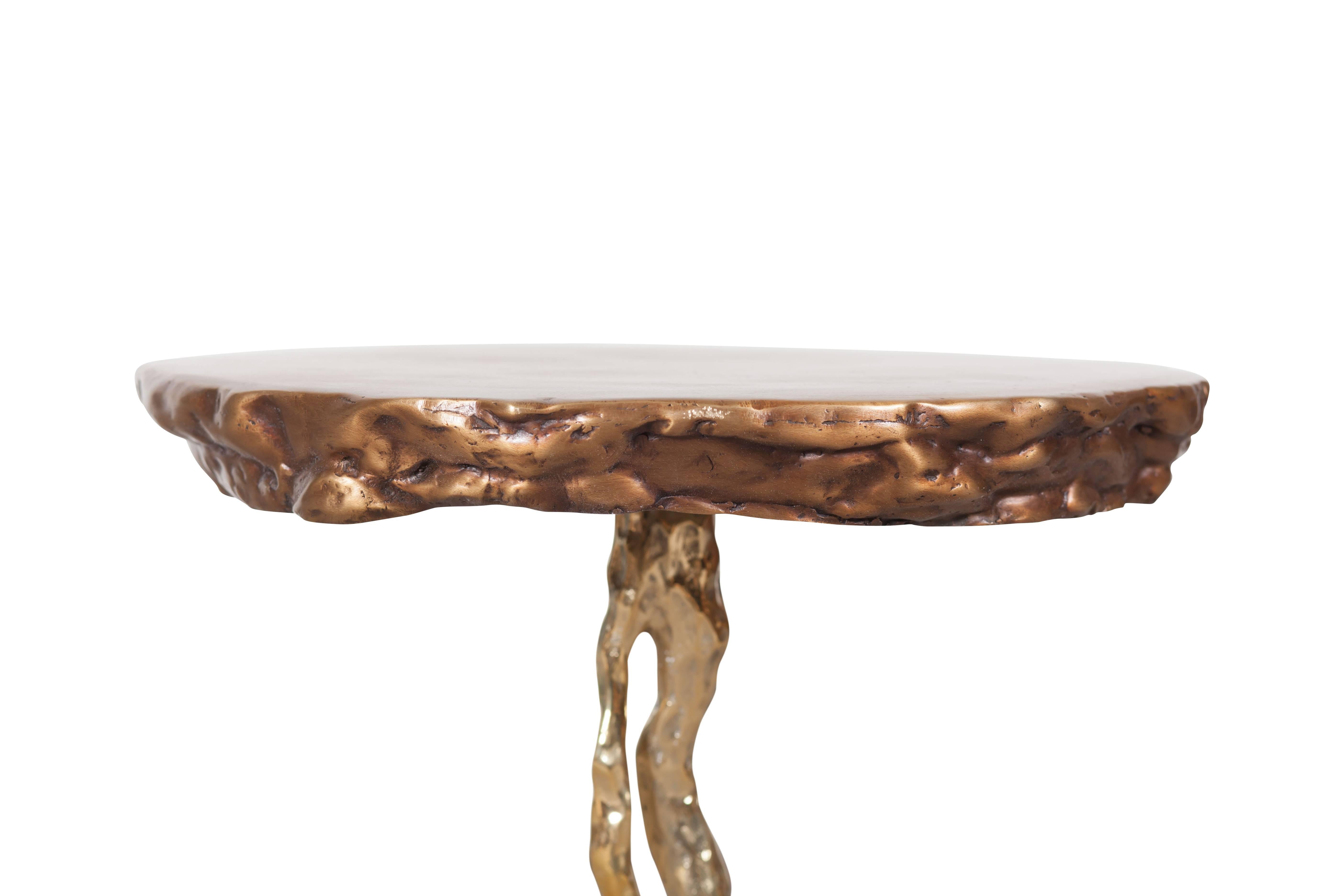 Hollywood Regency Bronze Side Table by Studio Goldwood In Excellent Condition In Antwerp, BE