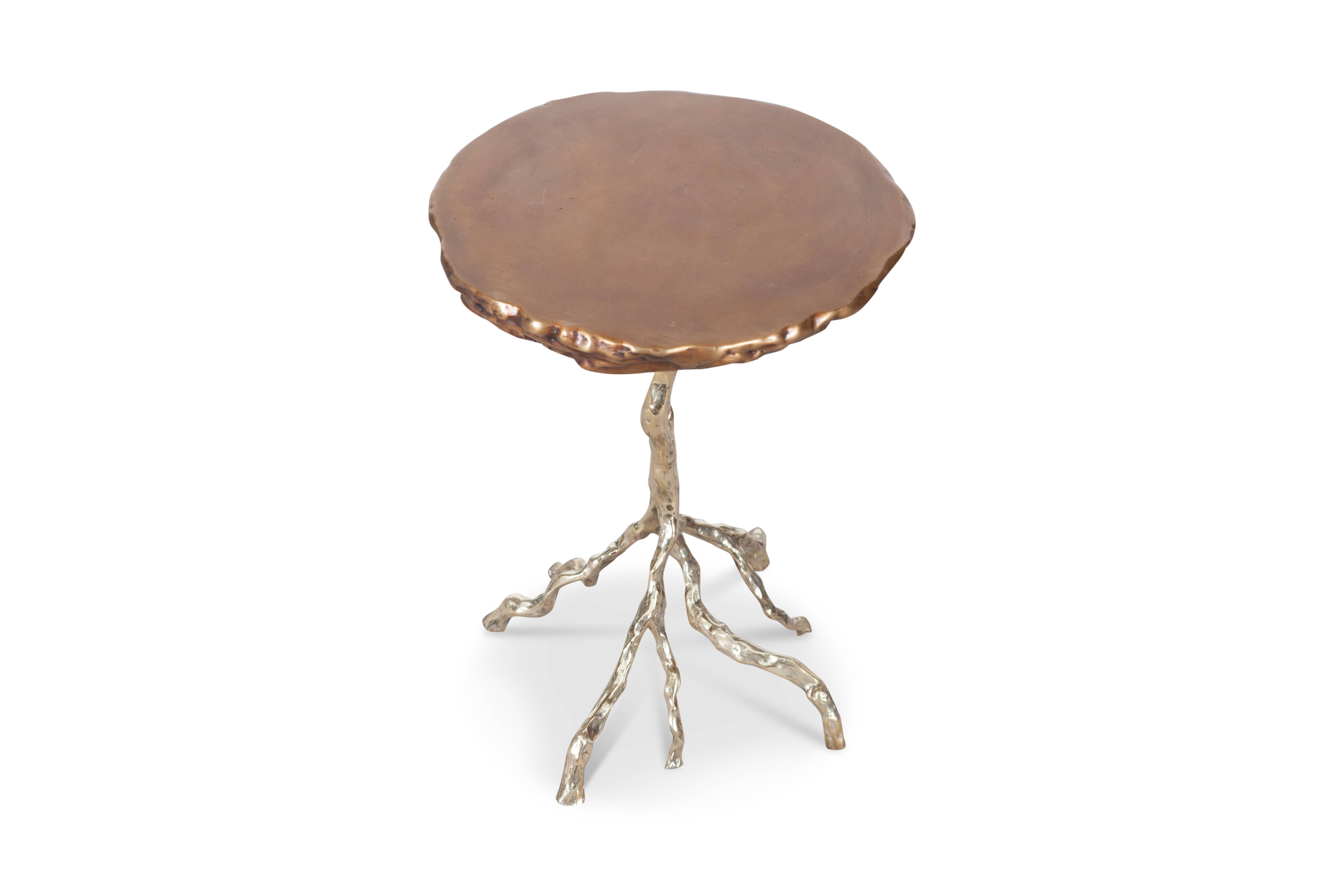 Contemporary Hollywood Regency Bronze Side Table by Studio Goldwood