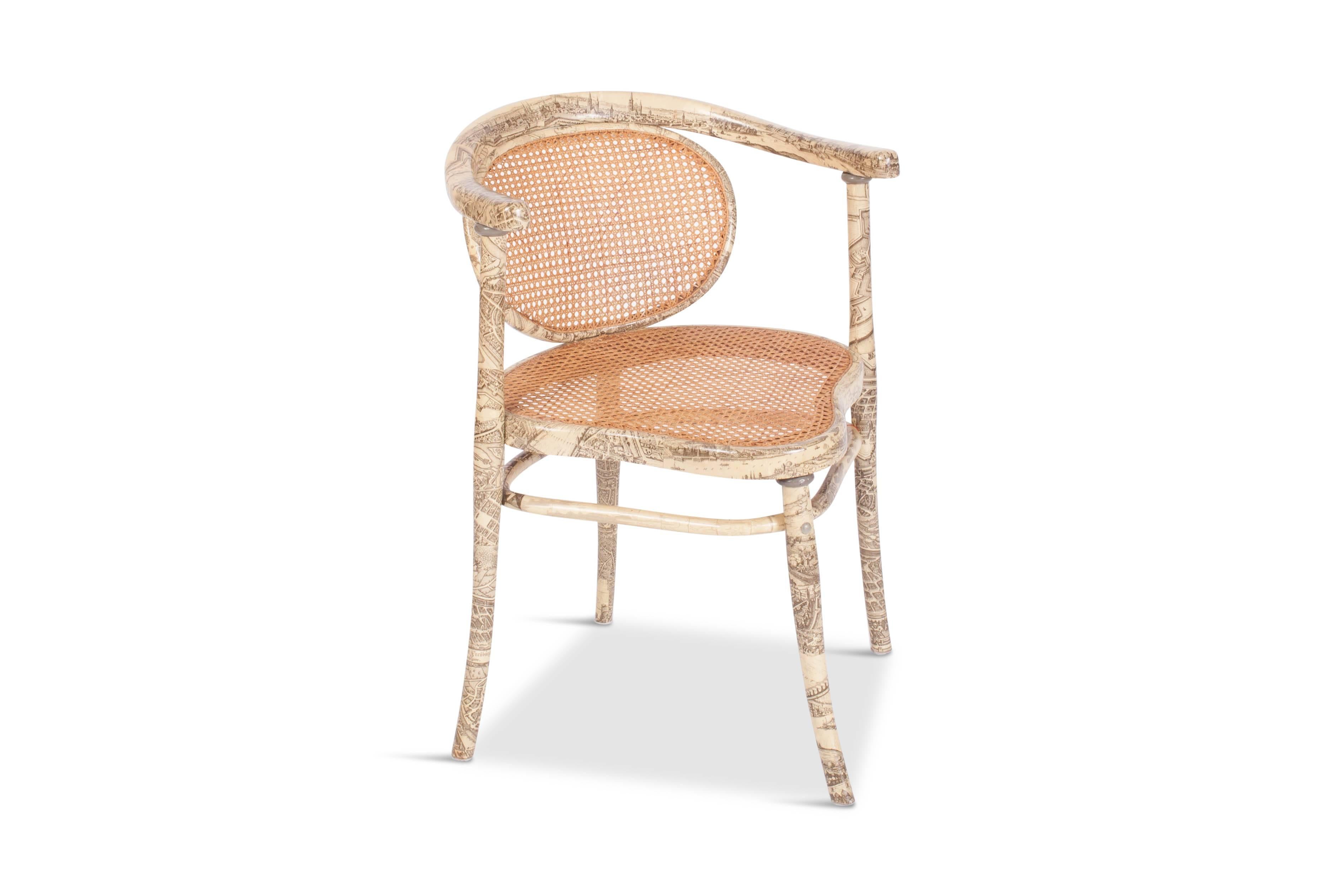 Fornasetti Style Rare Armchair by Thonet 2