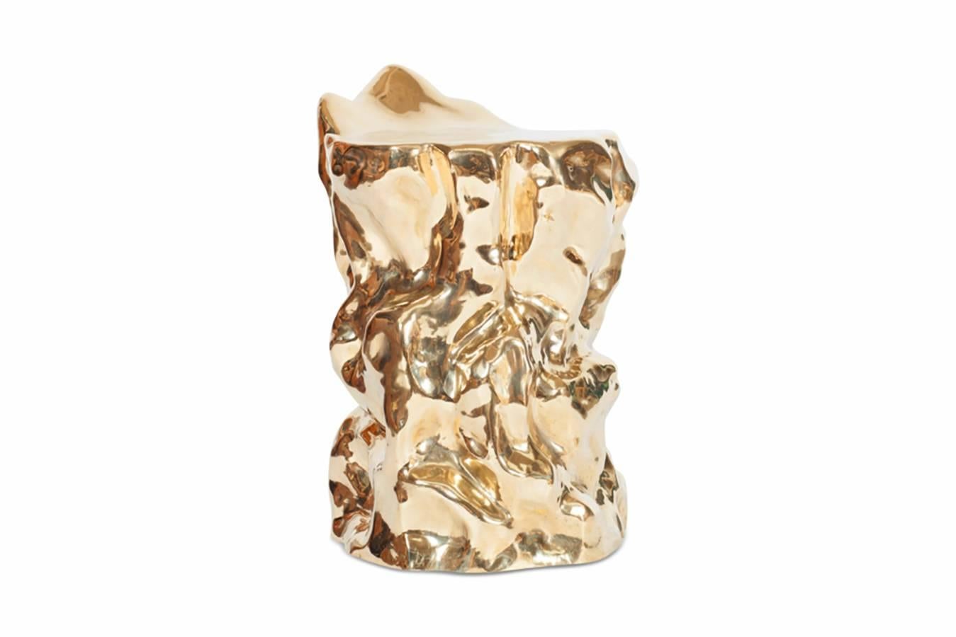 Luxury bronze decorative piece that can be used as stools, side tables or nightstands. Our studio designed these pieces as we see them as a perfect fit without current inventory. An high end luxury item that fits well in a eclectic inspired