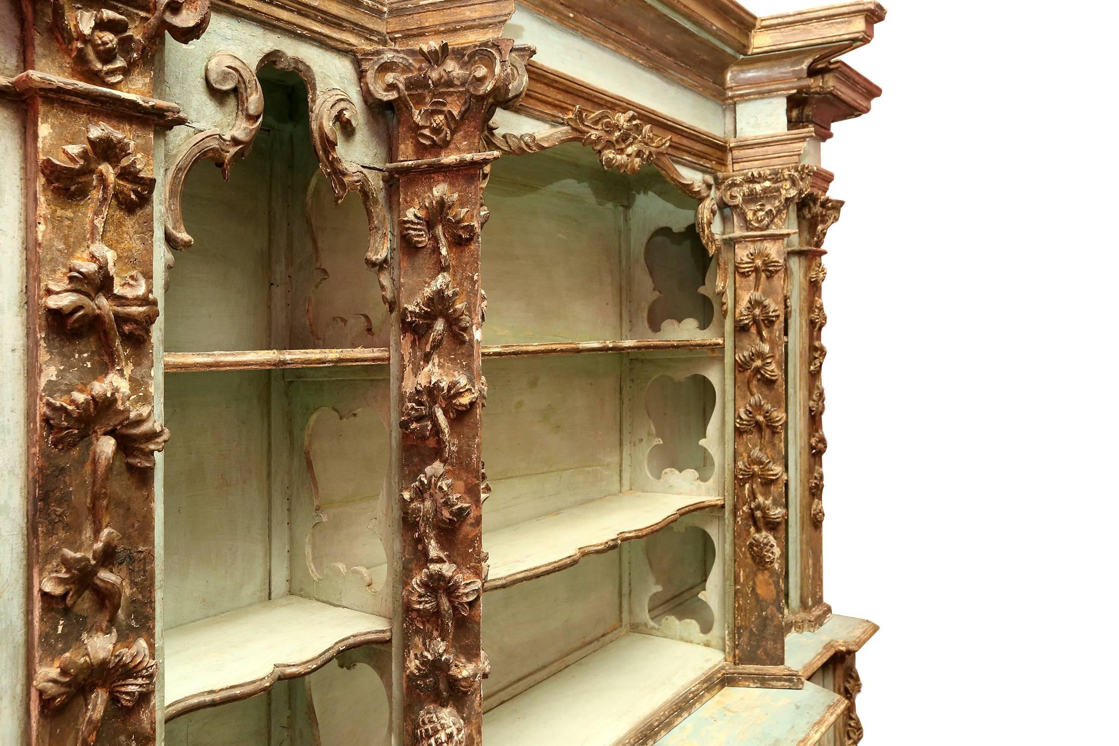 Wood Antique Italian Baroque Cupboard