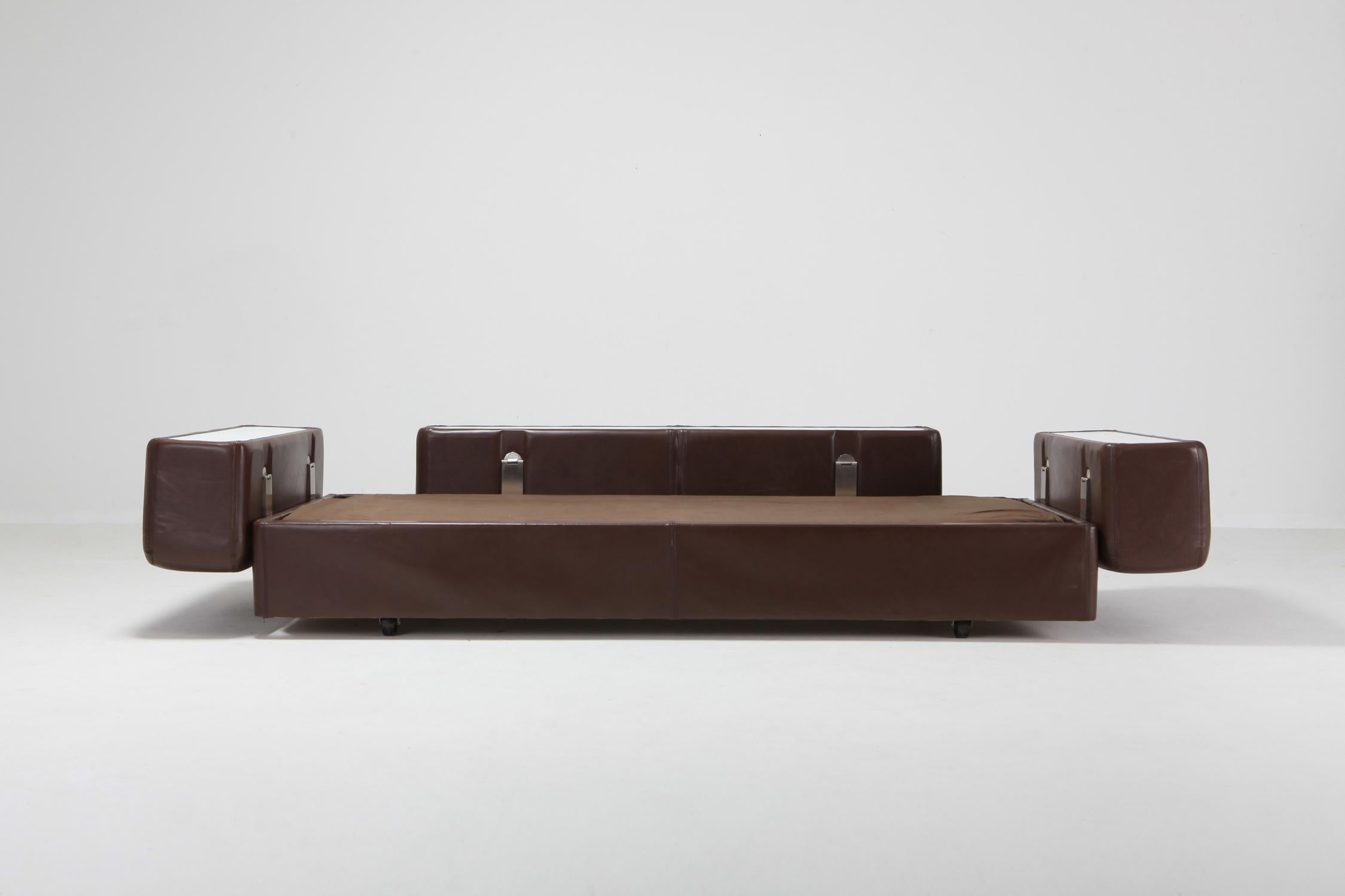 Daybed Sofa Set of 2 711 by Tito Agnoli for Cinova in Brown Leather 2