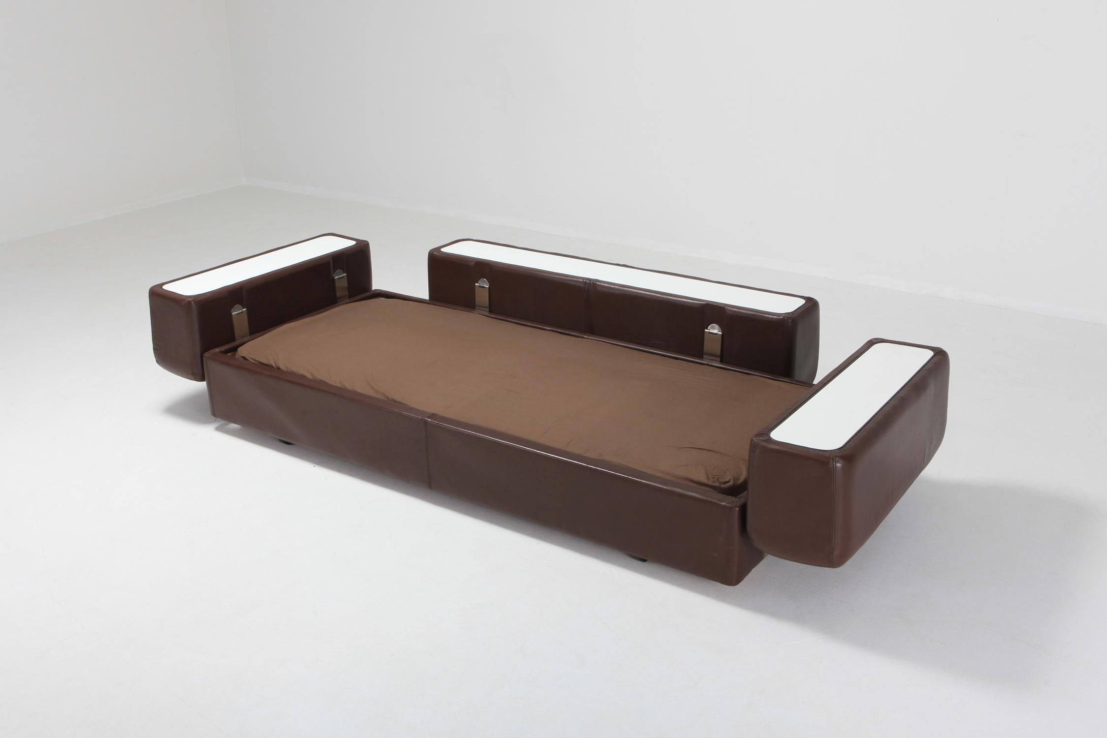 Daybed Sofa Set of 2 711 by Tito Agnoli for Cinova in Brown Leather 3