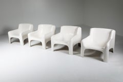Arflex 'Solar' Lounge Chairs in Fiberglass by Carlo Bartali