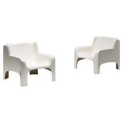 Arflex 'Solar' Lounge Chairs in Fiberglass by Carlo Bartali, Italy, 1960s