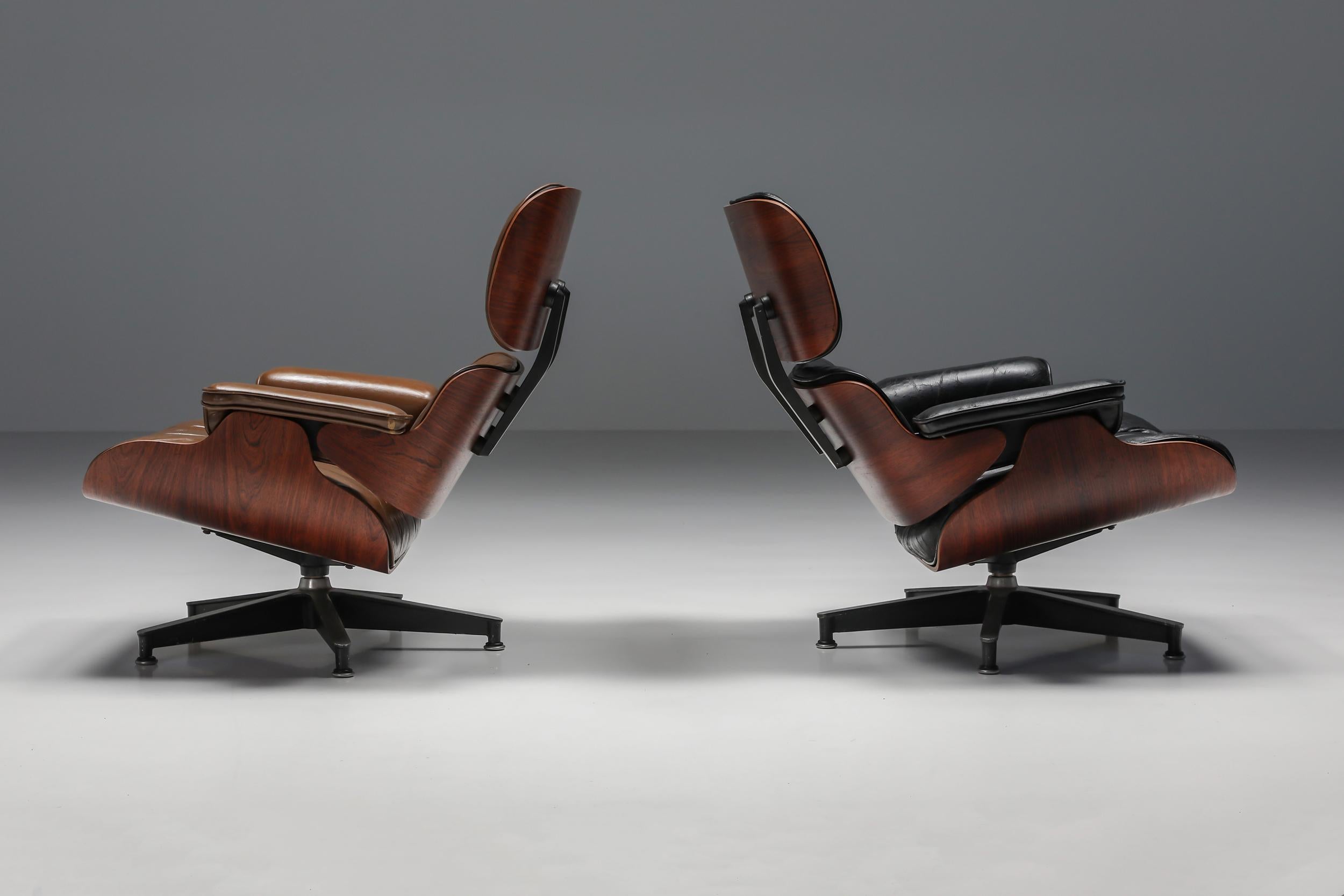 Eames Lounge Chair in Brown with Ottoman for Herman Miller, 1960's 2