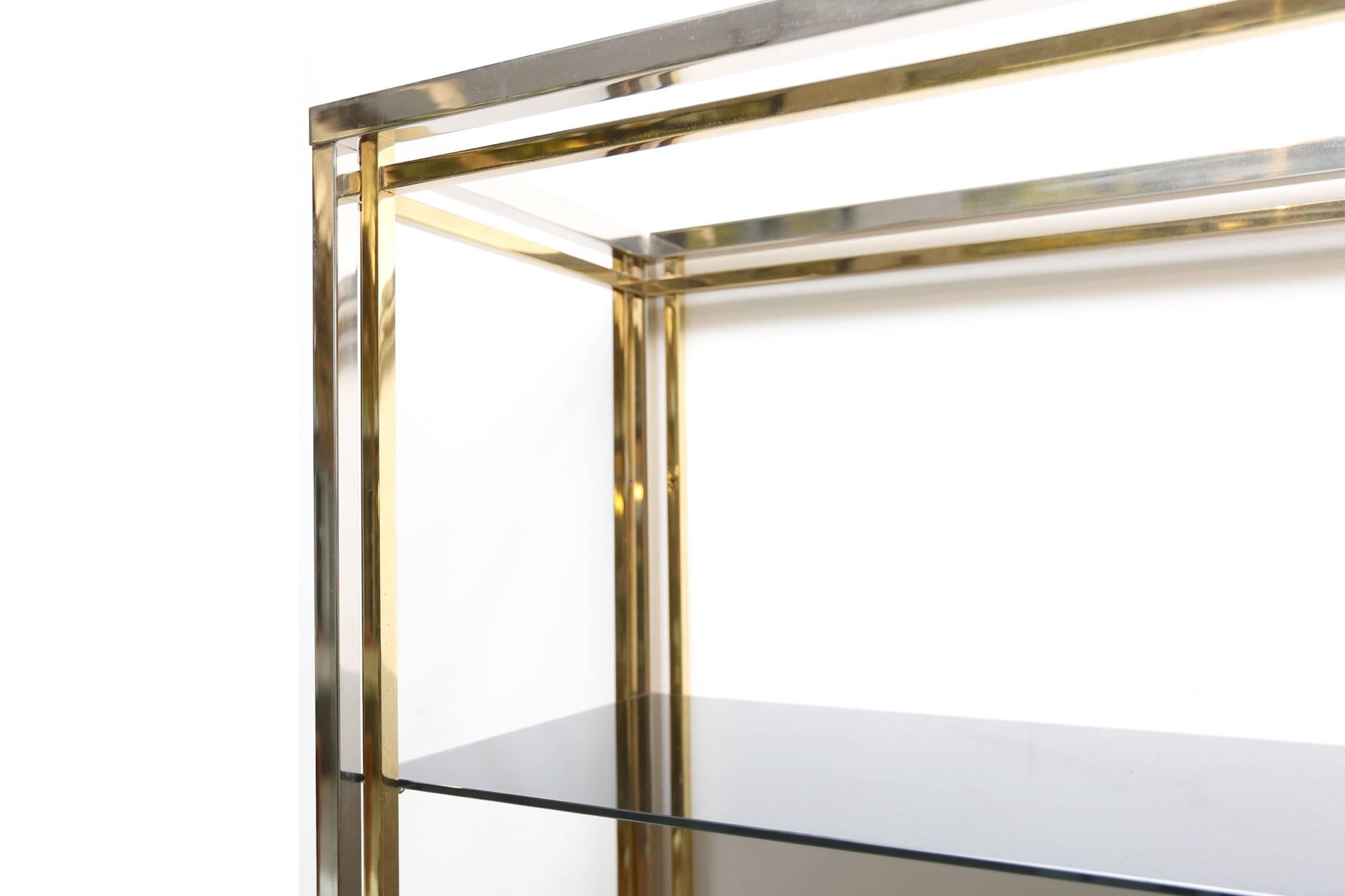 Brass | Chrome | Black Glass
Romeo Rega | Italy | 1970s
H 185 cm | D 40 cm | W 96 cm