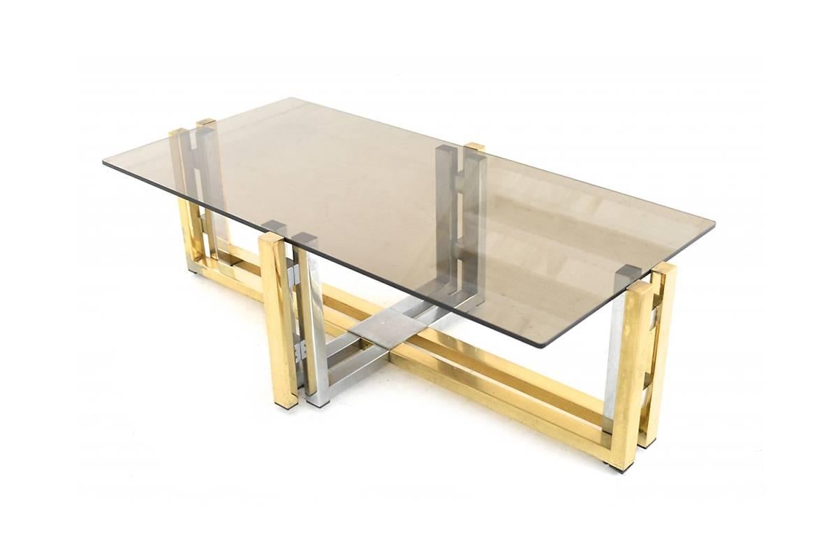 Late 20th Century BRASS & CHROME COFFEE Table
