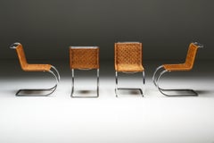 Vintage Mies Van Der Rohe "MR10" Rattan Easy Chairs, Germany, 1980s