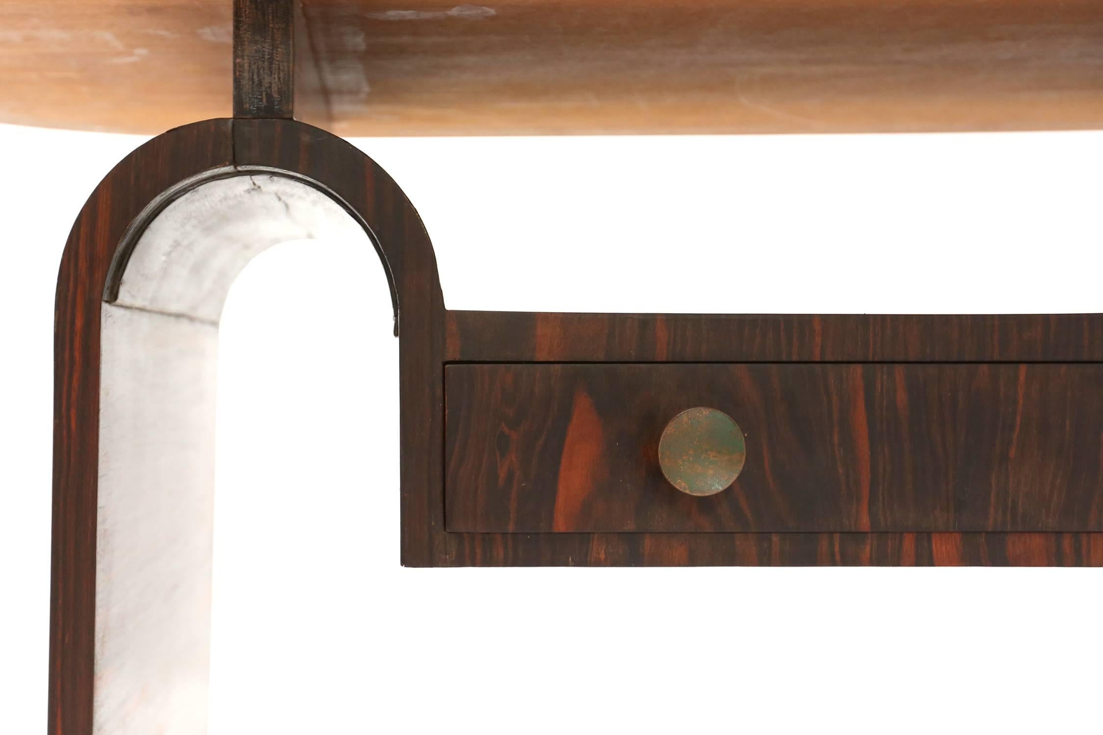 Art Deco table | Maccasar | Bronze
Arnold Bueno-de-Mesquita for Metz & Co
W 121 cm |  D 46 cm | H 55 cm
