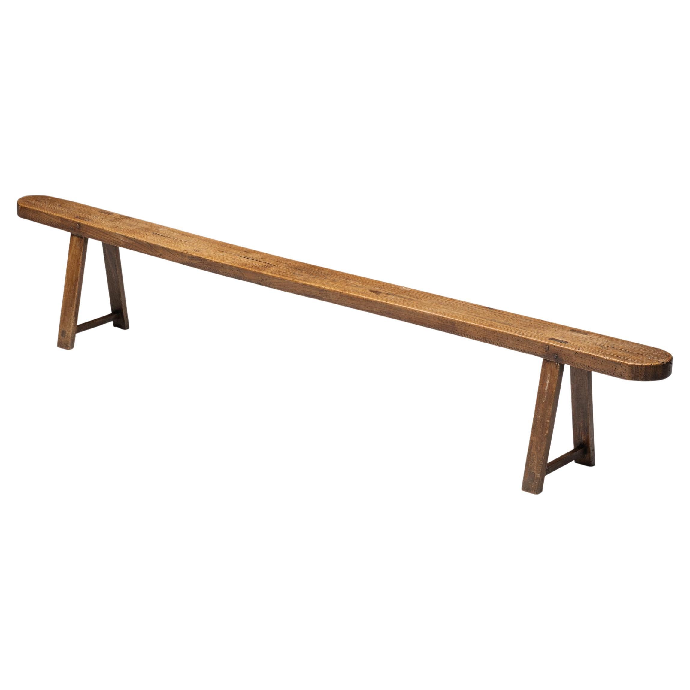 Rustic Primitive Bench, France, 19th Century