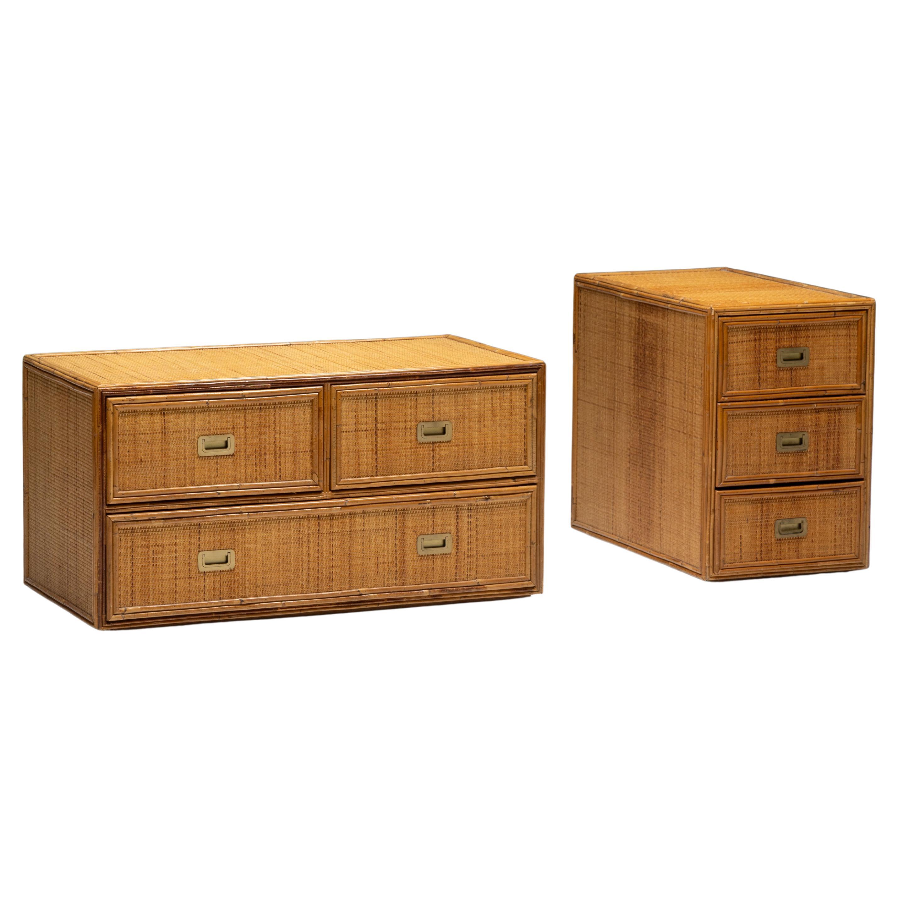 Bamboo Chest of Drawers by Vivai del Sud, Italy, 1970s For Sale