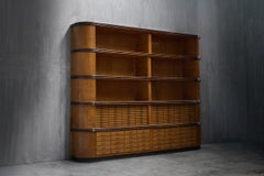 Monumental Art Deco Display Cabinet with Drawers, Italy, Mid-20th Century