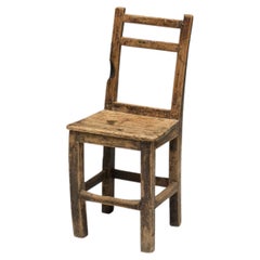 Silla rústica de madera de estilo vernáculo, Francia, siglo XIX