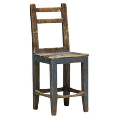 Silla de madera de arte popular, Francia, siglo XIX