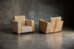 Poltrone in pelle in stile Art Déco, Francia, anni ’30