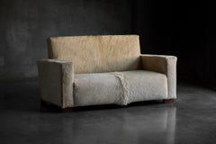 Art Deco Cowhide Two-Seater Sofa, France, 1930s